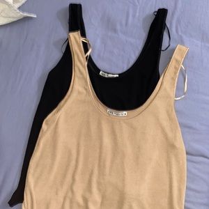 2 Zara textured tank tops